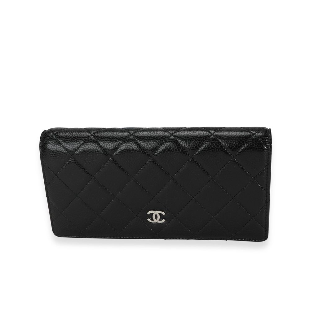 Chanel Black Quilted Caviar L Yen Wallet